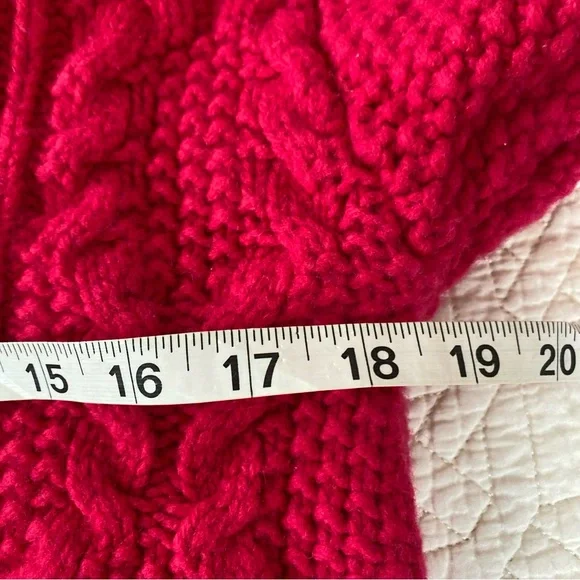 Joie Cherry Red wool Blend cable cropped sweater XS - Picture 5 of 10